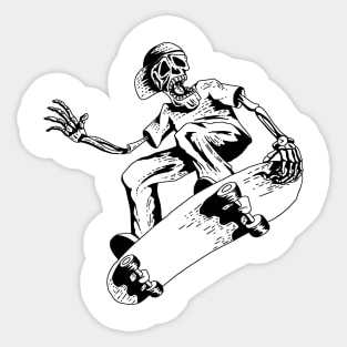 Funny Skeleton Playing Skateboard Skull Playing Skateboard Gifts Sticker